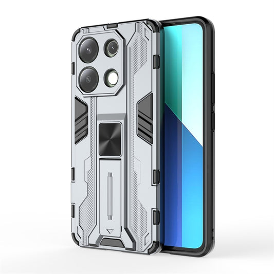For Redmi Note 13 4G Supersonic Armor PC Hybrid TPU Phone Case(Grey) - Xiaomi Cases by buy2fix | Online Shopping UK | buy2fix