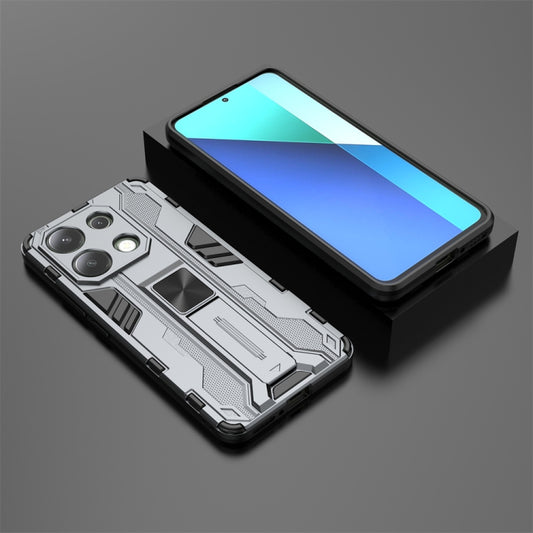 For Redmi Note 13 4G Supersonic Armor PC Hybrid TPU Phone Case(Grey) - Xiaomi Cases by buy2fix | Online Shopping UK | buy2fix