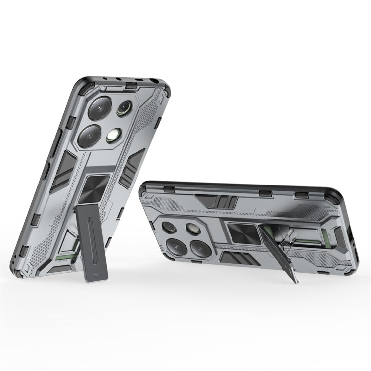For Redmi Note 13 4G Supersonic Armor PC Hybrid TPU Phone Case(Grey) - Xiaomi Cases by buy2fix | Online Shopping UK | buy2fix