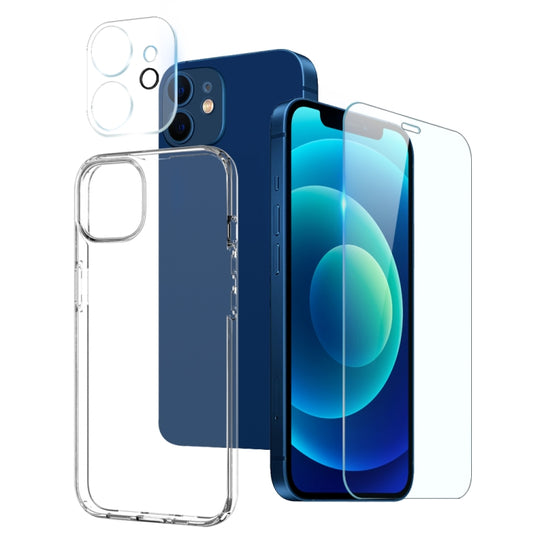 For iPhone 12 NORTHJO 3 in 1 TPU Phone Case with Screen Film and Lens Film(Clear) - iPhone 12 / 12 Pro Cases by NORTHJO | Online Shopping UK | buy2fix