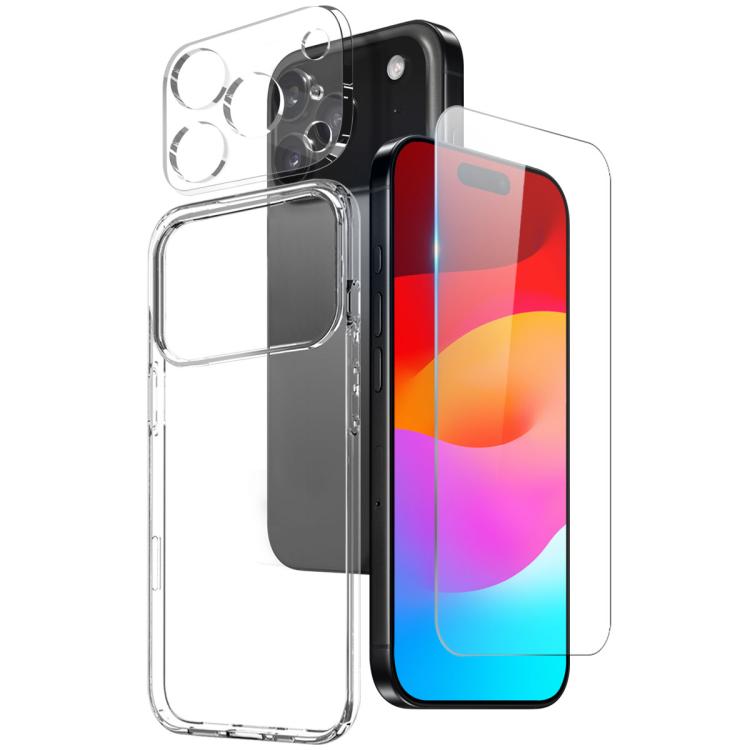For iPhone 17 Pro Max NORTHJO 3 in 1 TPU Phone Case with Screen Film and Lens Film(Clear) - iPhone 17 Pro Max Cases by NORTHJO | Online Shopping UK | buy2fix