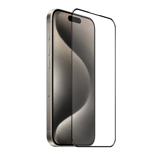 For iPhone 15 Pro NORTHJO A++ Screen Protector Full Glue Silk Printing Tempered Glass Film(Black) - iPhone 15 Pro Tempered Glass by NORTHJO | Online Shopping UK | buy2fix