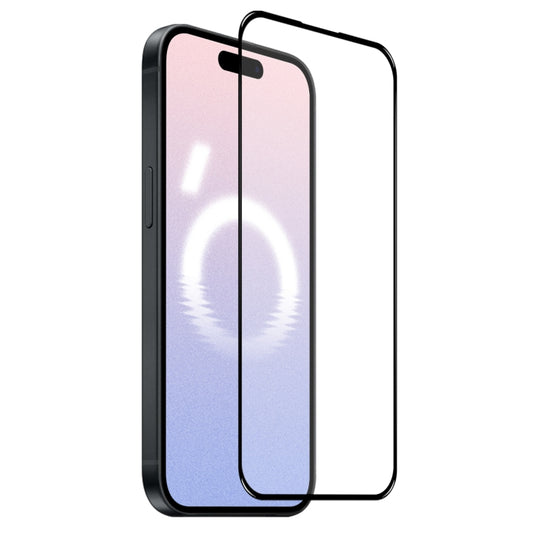 For iPhone 16 NORTHJO A++ Screen Protector Full Glue Silk Printing Tempered Glass Film(Black) - iPhone 16 Tempered Glass by NORTHJO | Online Shopping UK | buy2fix