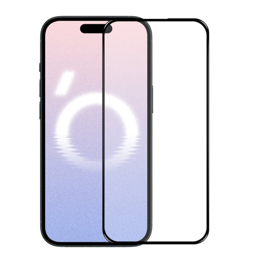 For iPhone 16 Plus NORTHJO A++ Screen Protector Full Glue Silk Printing Tempered Glass Film(Black) - iPhone 16 Plus Tempered Glass by NORTHJO | Online Shopping UK | buy2fix