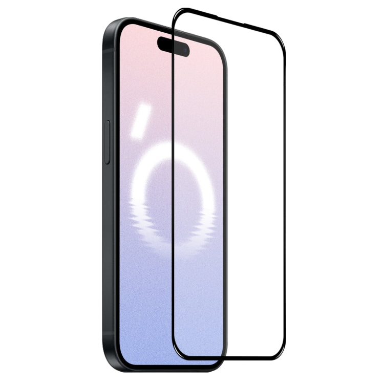 For iPhone 16 Plus NORTHJO A++ Screen Protector Full Glue Silk Printing Tempered Glass Film(Black) - iPhone 16 Plus Tempered Glass by NORTHJO | Online Shopping UK | buy2fix
