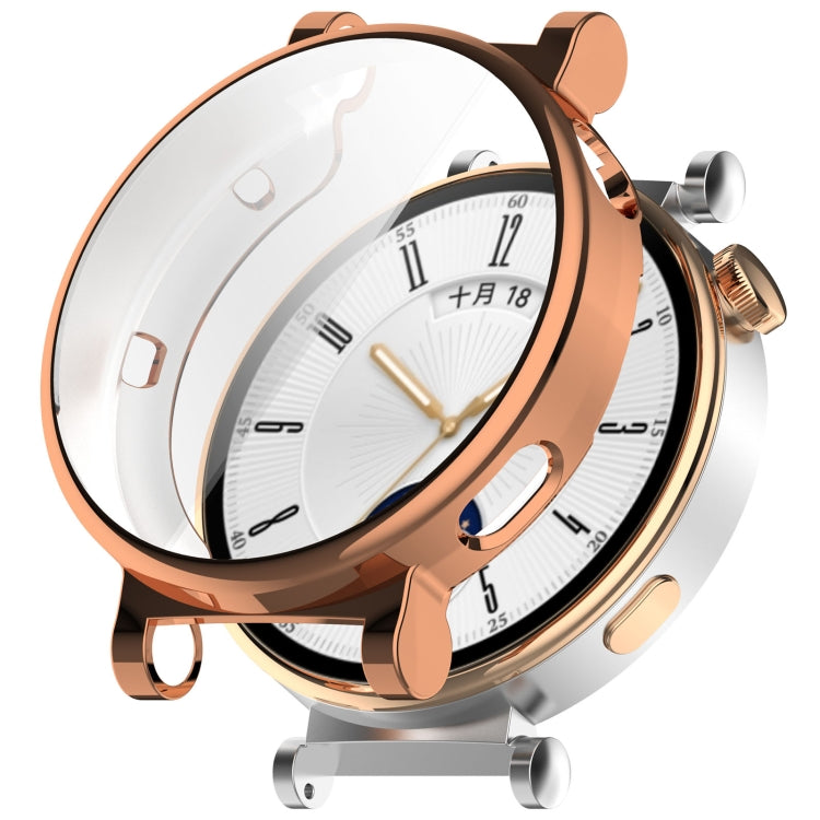 For Huawei Watch GT4 41mm Full Coverage TPU Electroplated Watch Protective Case(Rose Gold) by buy2fix