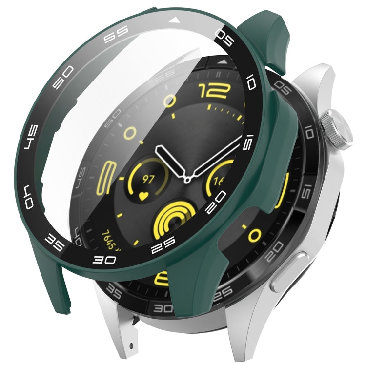 For Huawei Watch GT 4 46mm PC + Tempered Glass Integrated Watch Protective Case with Graduated Dial(Green) by buy2fix