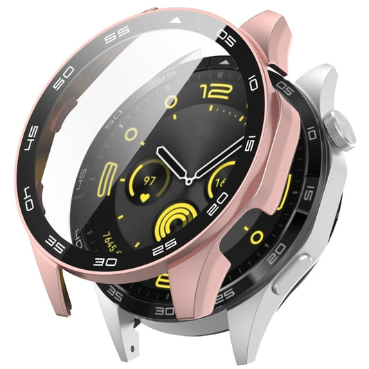For Huawei Watch GT 4 46mm PC + Tempered Glass Integrated Watch Protective Case with Graduated Dial(Rose Gold) by buy2fix