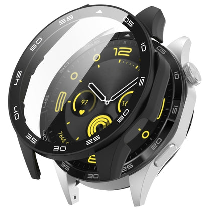 For Huawei Watch GT 4 46mm PC + Tempered Glass Integrated Watch Protective Case with Graduated Dial(Black) by buy2fix