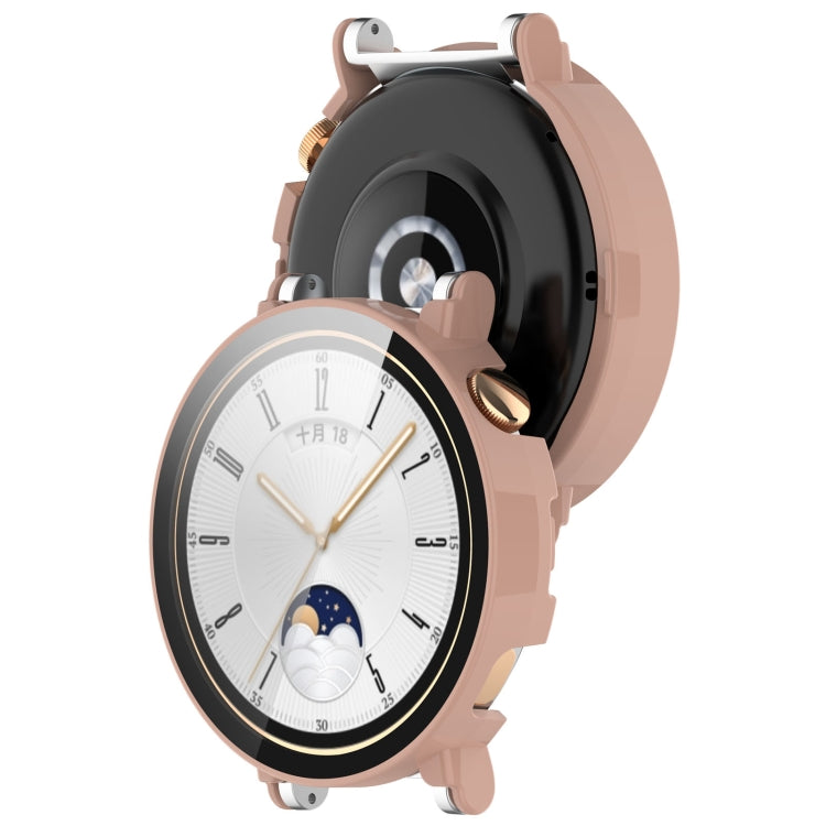 For Huawei Watch GT4 41mm PC+Tempered Glass Integrated Smart Watch Case(Pink) by buy2fix