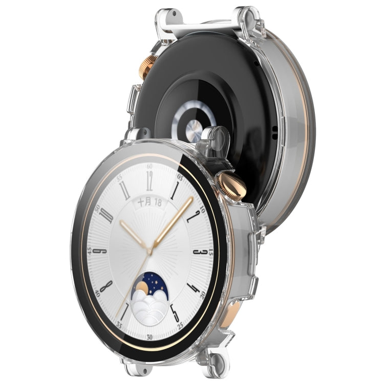 For Huawei Watch GT4 41mm PC+Tempered Glass Integrated Smart Watch Case(Transparent) by buy2fix