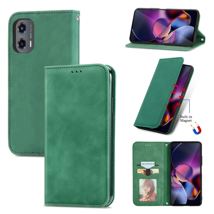 For Motorola Moto G Stylus 5G 2024 Retro Skin Feel Magnetic Flip Leather Phone Case(Green) by buy2fix