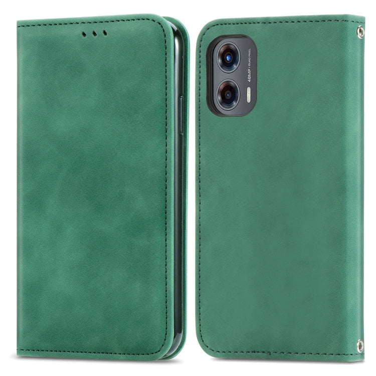 For Motorola Moto G Stylus 5G 2024 Retro Skin Feel Magnetic Flip Leather Phone Case(Green) by buy2fix