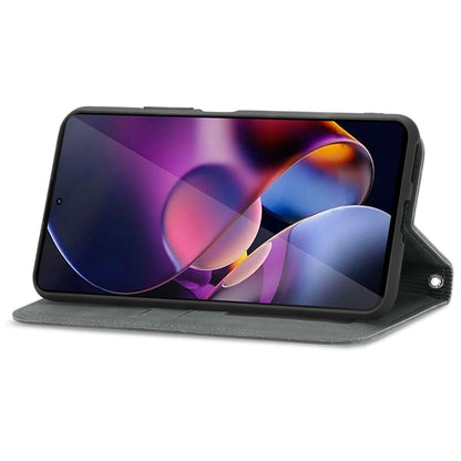 For Motorola Moto G Stylus 5G 2024 Retro Skin Feel Magnetic Flip Leather Phone Case(Grey) by buy2fix