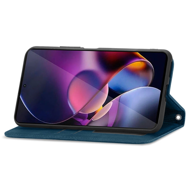 For Motorola Moto G Stylus 5G 2024 Retro Skin Feel Magnetic Flip Leather Phone Case(Blue) by buy2fix