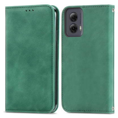 For Motorola Moto G Power 5G 2024 Retro Skin Feel Magnetic Flip Leather Phone Case(Green) by buy2fix