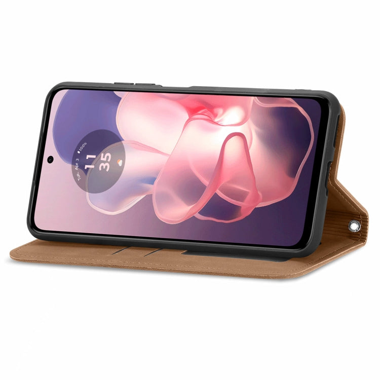 For Motorola Moto G Power 5G 2024 Retro Skin Feel Magnetic Flip Leather Phone Case(Brown) by buy2fix