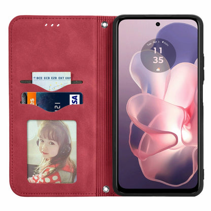 For Motorola Moto G Power 5G 2024 Retro Skin Feel Magnetic Flip Leather Phone Case(Red) by buy2fix