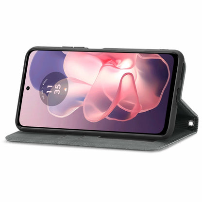 For Motorola Moto G Power 5G 2024 Retro Skin Feel Magnetic Flip Leather Phone Case(Grey) by buy2fix