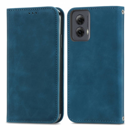 For Motorola Moto G Power 5G 2024 Retro Skin Feel Magnetic Flip Leather Phone Case(Blue) by buy2fix