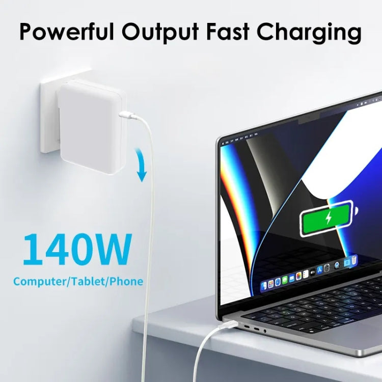PD3.1 140W USB-C PD Laptop Power Adapter + 2m 5A USB-C to USB-C Data Cable UK Plug by buy2fix