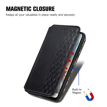 For Motorola Moto G24 Power Cubic Grid Pressed Magnetic Leather Phone Case(Black) by buy2fix