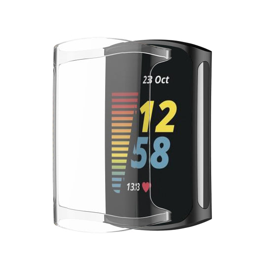 For Fitbit Charge 6 / 5 TPU Shell + Film Integrated Watch Protective Case(Transparent) - Watch Cases by buy2fix | Online Shopping UK | buy2fix