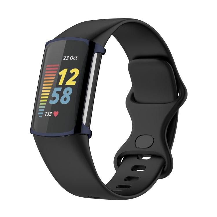 For Fitbit Charge 6 / 5 TPU Shell + Film Integrated Watch Protective Case(Blue) - Watch Cases by buy2fix | Online Shopping UK | buy2fix
