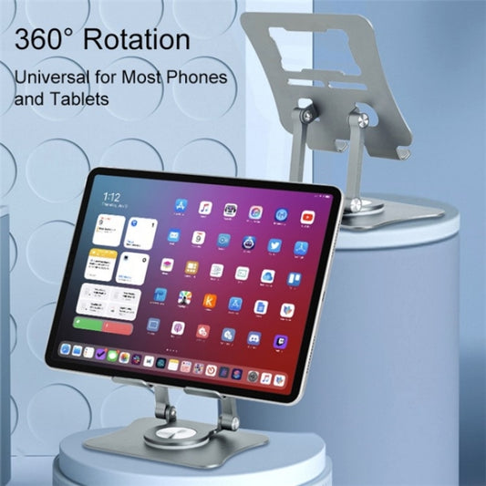 G68 360-Degree Rotating Foldable Phone Tablet Desktop Holder(Black) - Desktop Holder by buy2fix | Online Shopping UK | buy2fix