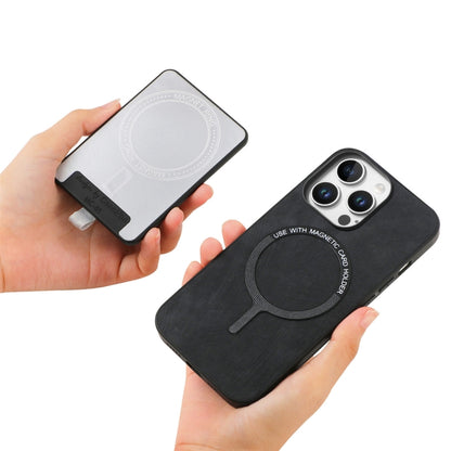 For iPhone 16 Pro Max Retro Splitable Magnetic Card Bag Leather Phone Case(Black) by buy2fix
