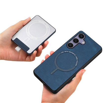 For Samsung Galaxy S25+ 5G Retro Splitable Magnetic Card Bag Leather Phone Case(Blue) by buy2fix