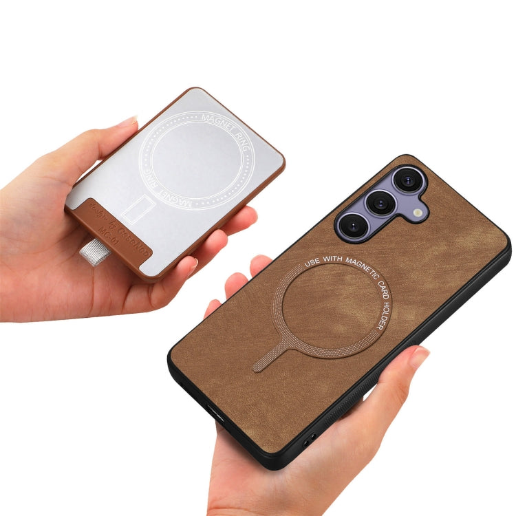 For Samsung Galaxy S25+ 5G Retro Splitable Magnetic Card Bag Leather Phone Case(Brown) by buy2fix
