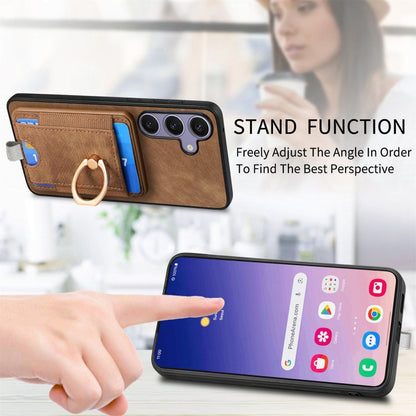 For Samsung Galaxy S25+ 5G Retro Splitable Magnetic Card Bag Leather Phone Case(Brown) by buy2fix