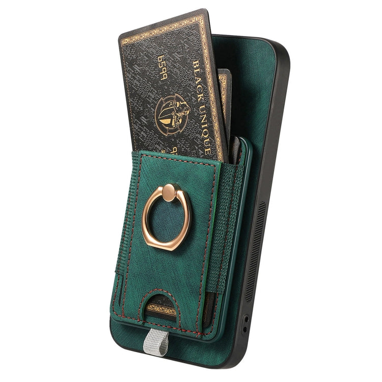 For Samsung Galaxy S25+ 5G Retro Splitable Magnetic Card Bag Leather Phone Case(Green) by buy2fix