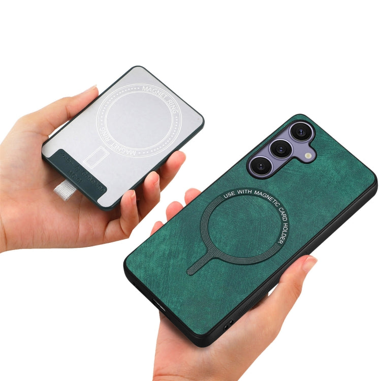 For Samsung Galaxy S25+ 5G Retro Splitable Magnetic Card Bag Leather Phone Case(Green) by buy2fix