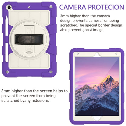 For iPad 10.2 2021 / 2020 / 2019 Silicone Hybrid PC Shockproof Tablet Case with Shoulder Strap(Catharanthus Roseus) - iPad 10.2 Cases by buy2fix | Online Shopping UK | buy2fix