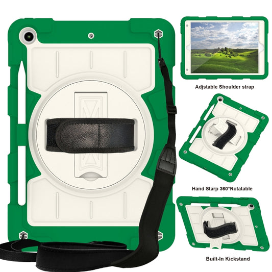 For iPad 10.2 2021 / 2020 / 2019 Silicone Hybrid PC Shockproof Tablet Case with Shoulder Strap(Classic Green) - iPad 10.2 Cases by buy2fix | Online Shopping UK | buy2fix