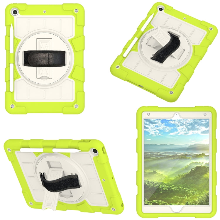 For iPad 10.2 2021 / 2020 / 2019 Silicone Hybrid PC Shockproof Tablet Case with Shoulder Strap(Love Birds Green) - iPad 10.2 Cases by buy2fix | Online Shopping UK | buy2fix