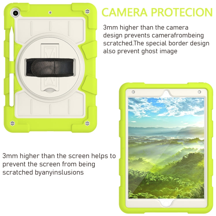 For iPad 10.2 2021 / 2020 / 2019 Silicone Hybrid PC Shockproof Tablet Case with Shoulder Strap(Love Birds Green) - iPad 10.2 Cases by buy2fix | Online Shopping UK | buy2fix