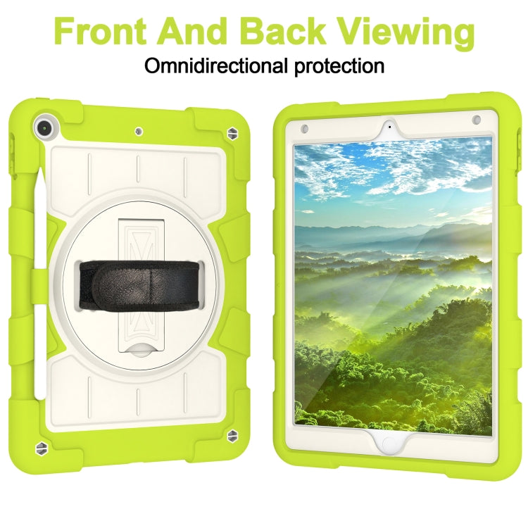 For iPad 10.2 2021 / 2020 / 2019 Silicone Hybrid PC Shockproof Tablet Case with Shoulder Strap(Love Birds Green) - iPad 10.2 Cases by buy2fix | Online Shopping UK | buy2fix