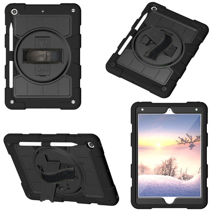 For iPad 10.2 2021 / 2020 / 2019 Silicone Hybrid PC Shockproof Tablet Case with Shoulder Strap(Black) - iPad 10.2 Cases by buy2fix | Online Shopping UK | buy2fix