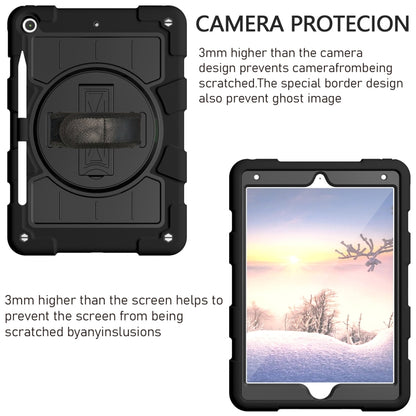 For iPad 10.2 2021 / 2020 / 2019 Silicone Hybrid PC Shockproof Tablet Case with Shoulder Strap(Black) - iPad 10.2 Cases by buy2fix | Online Shopping UK | buy2fix