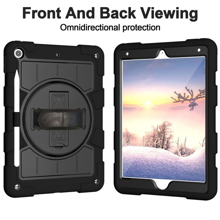 For iPad 10.2 2021 / 2020 / 2019 Silicone Hybrid PC Shockproof Tablet Case with Shoulder Strap(Black) - iPad 10.2 Cases by buy2fix | Online Shopping UK | buy2fix