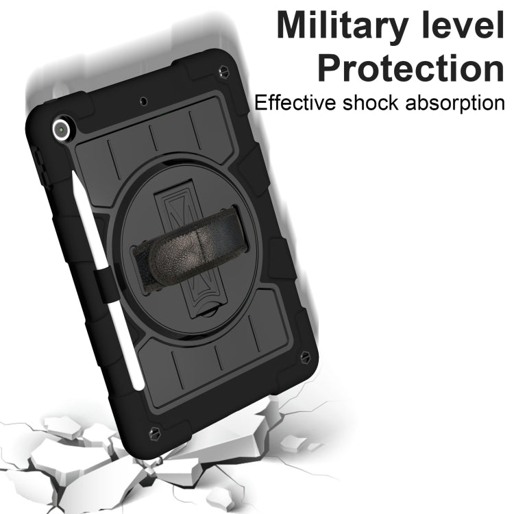 For iPad 10.2 2021 / 2020 / 2019 Silicone Hybrid PC Shockproof Tablet Case with Shoulder Strap(Black) - iPad 10.2 Cases by buy2fix | Online Shopping UK | buy2fix