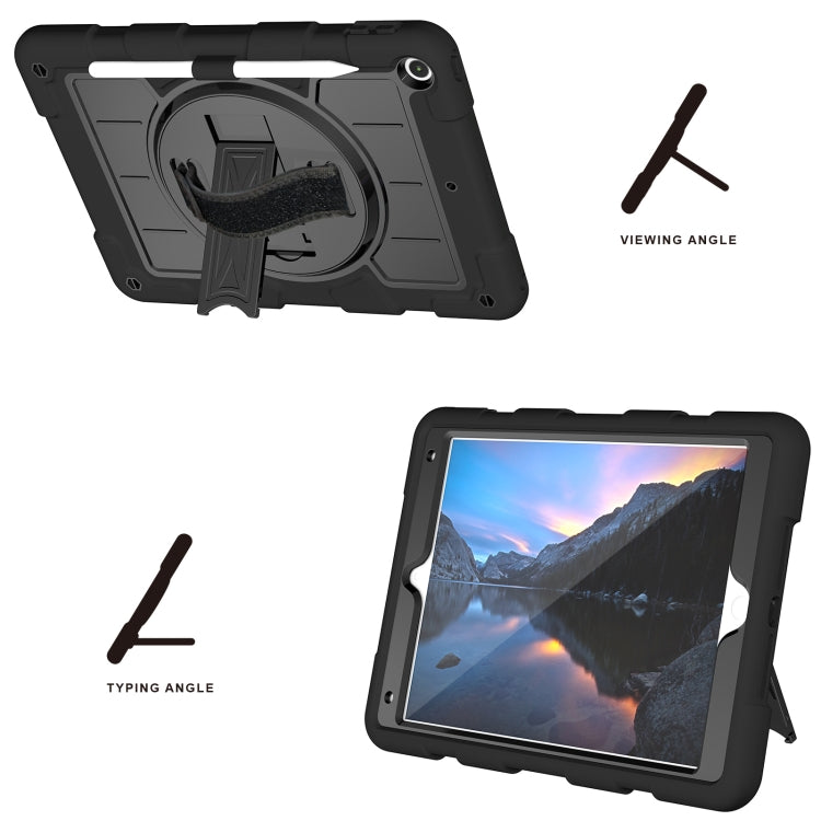 For iPad 10.2 2021 / 2020 / 2019 Silicone Hybrid PC Shockproof Tablet Case with Shoulder Strap(Black) - iPad 10.2 Cases by buy2fix | Online Shopping UK | buy2fix
