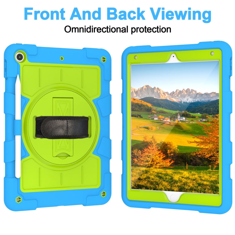 For iPad 10.2 2021 / 2020 / 2019 Silicone Hybrid PC Shockproof Tablet Case with Shoulder Strap(Bluish-Green) - iPad 10.2 Cases by buy2fix | Online Shopping UK | buy2fix
