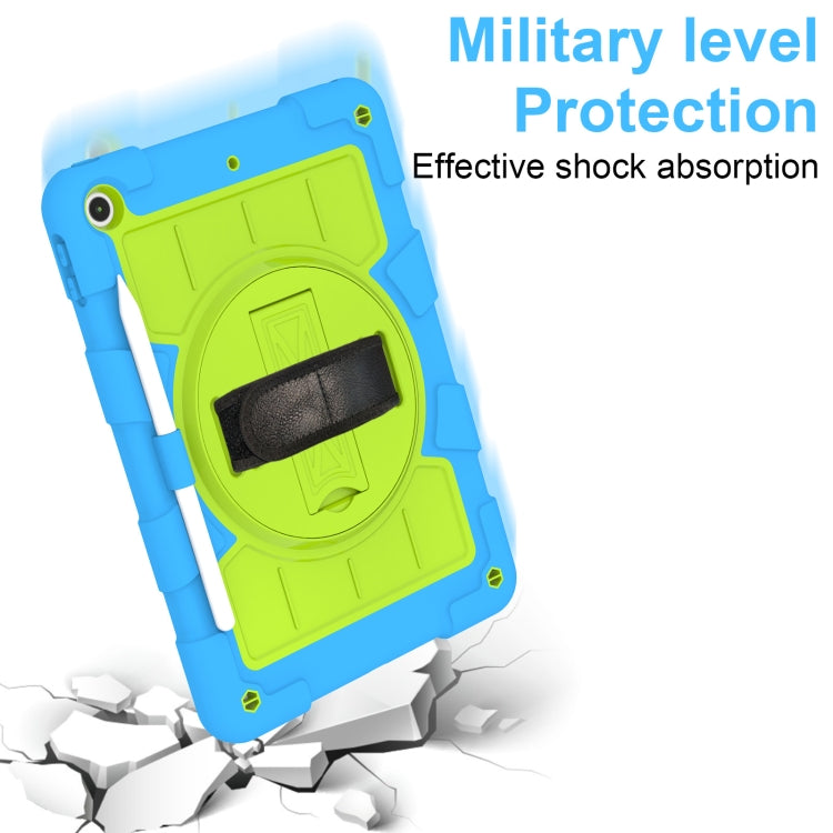 For iPad 10.2 2021 / 2020 / 2019 Silicone Hybrid PC Shockproof Tablet Case with Shoulder Strap(Bluish-Green) - iPad 10.2 Cases by buy2fix | Online Shopping UK | buy2fix