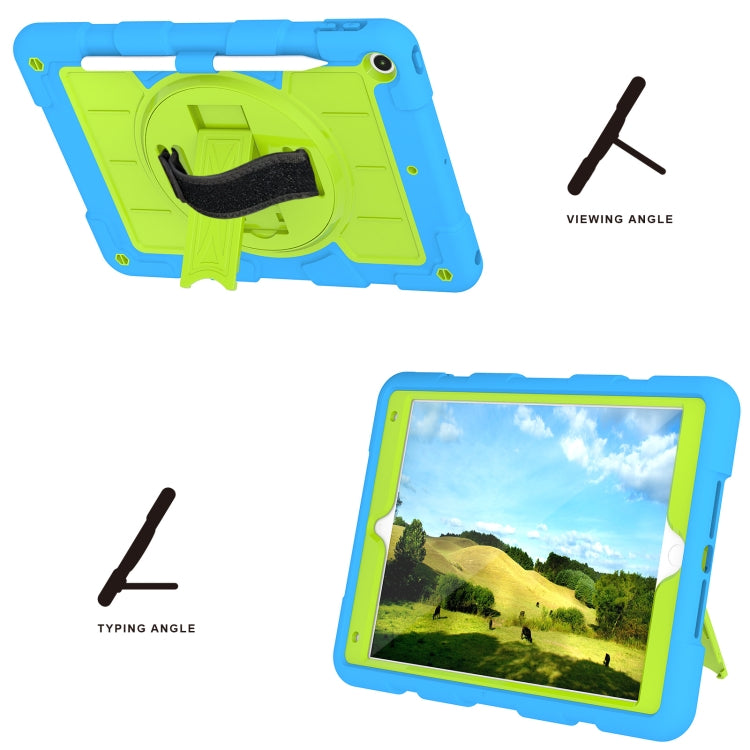 For iPad 10.2 2021 / 2020 / 2019 Silicone Hybrid PC Shockproof Tablet Case with Shoulder Strap(Bluish-Green) - iPad 10.2 Cases by buy2fix | Online Shopping UK | buy2fix