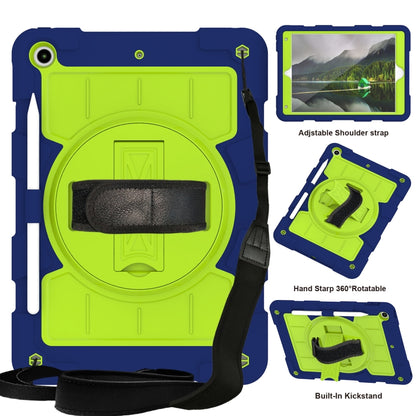 For iPad 10.2 2021 / 2020 / 2019 Silicone Hybrid PC Shockproof Tablet Case with Shoulder Strap(Tibetan Turquoise) - iPad 10.2 Cases by buy2fix | Online Shopping UK | buy2fix