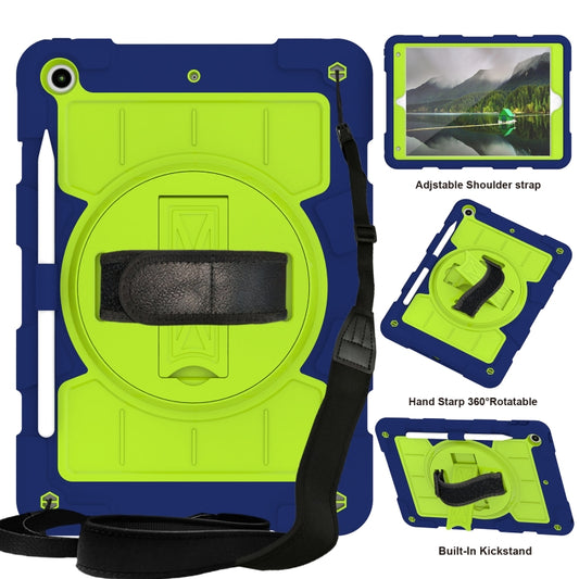 For iPad 10.2 2021 / 2020 / 2019 Silicone Hybrid PC Shockproof Tablet Case with Shoulder Strap(Tibetan Turquoise) - iPad 10.2 Cases by buy2fix | Online Shopping UK | buy2fix